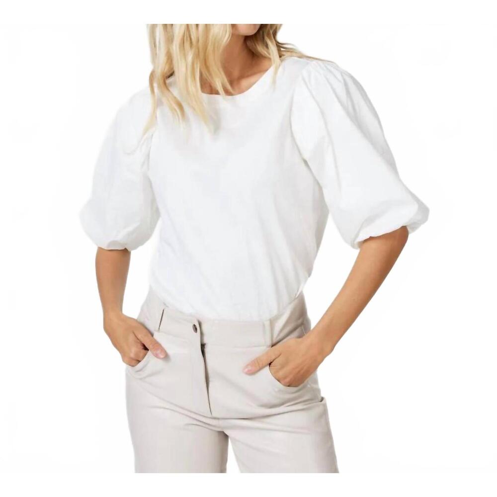 NEW ESQUALO odelia blouson sleeve t-shirt in off-white
